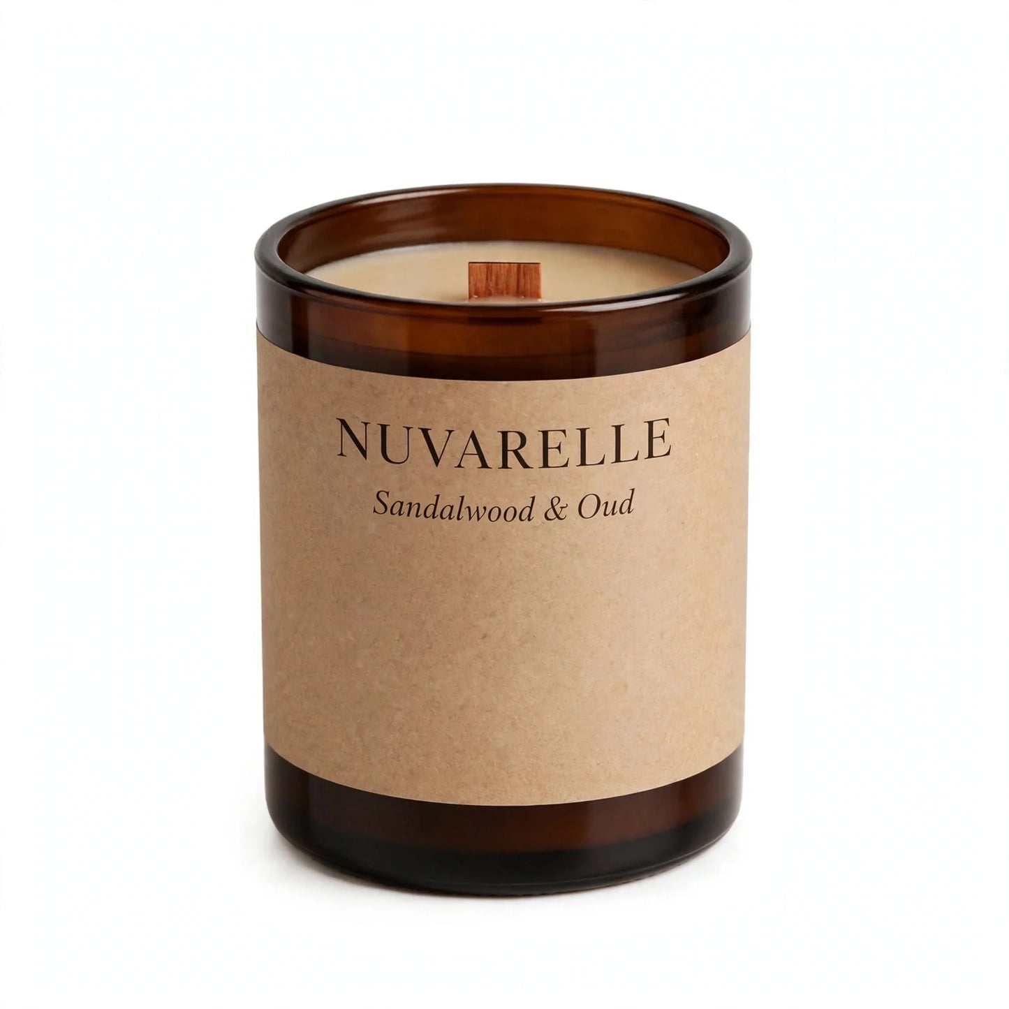Nuvarelle Noir Oud - Sandalwood & Oud Woodwick Candle
