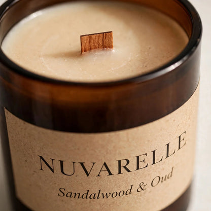 Nuvarelle Noir Oud - Sandalwood & Oud Woodwick Candle