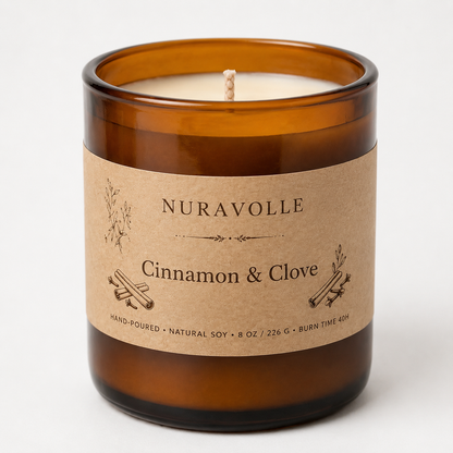 Nuravolle Spiced Ember - Cinnamon & Clove Candle