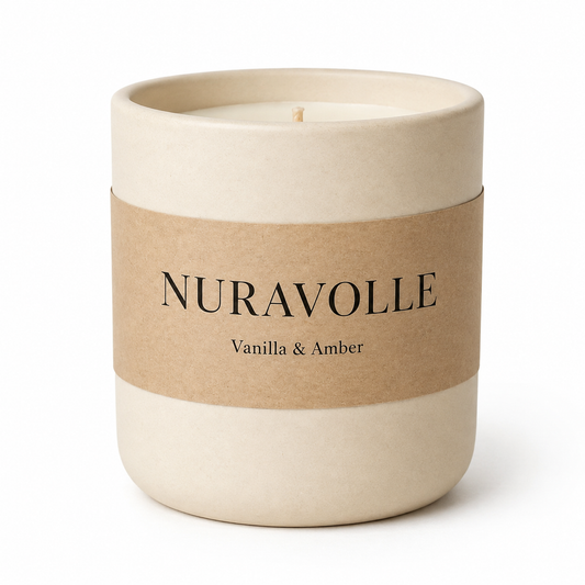 Nuravolle Amber Bloom – Vanilla & Amber Scented Candle